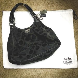 Coach Black Canvas Hobo Bag No. F0973-14324